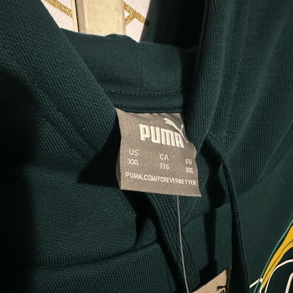 PUMA Men’s Green Logo Hoodie XXL NWT - Picture 4 of 6